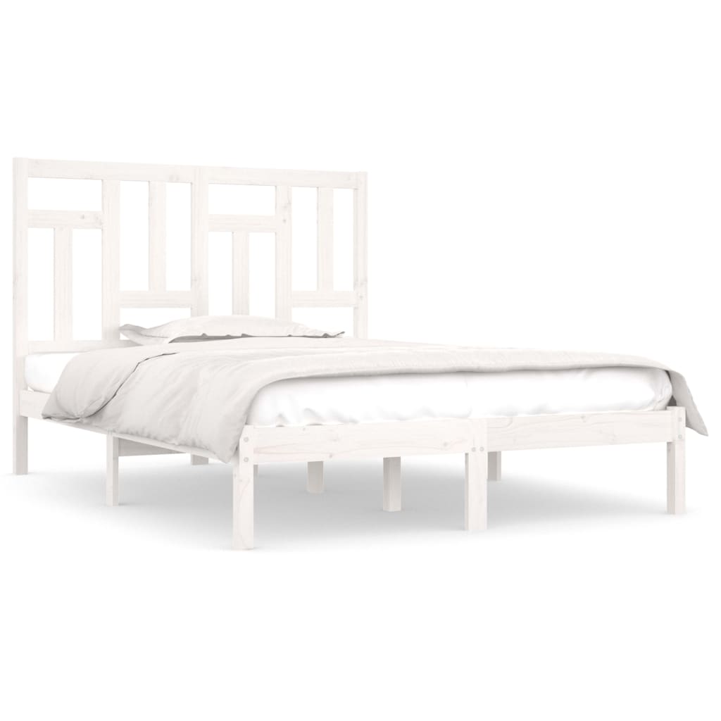 Letto senza Materasso Bianco 140x190 cm Legno Massello di Pino 3104524
