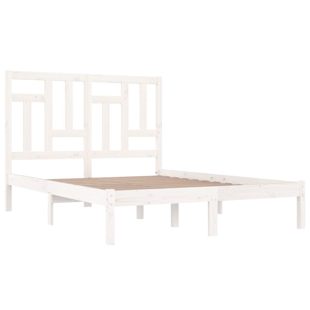 Letto senza Materasso Bianco 140x190 cm Legno Massello di Pino 3104524