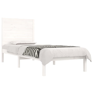 Giroletto-Struttura Letto Bianco in Legno Massello 75x190 cm Small Single 998893