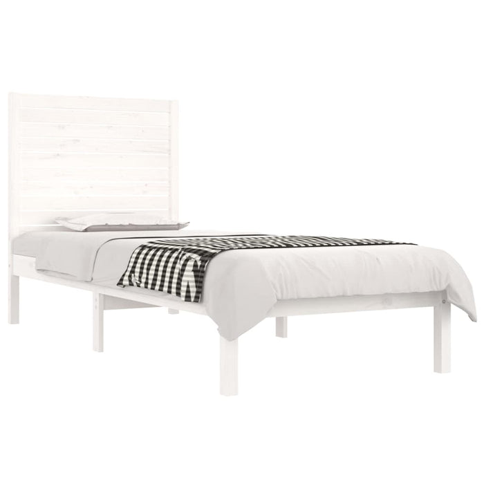 Giroletto-Struttura Letto Bianco in Legno Massello 75x190 cm Small Single 998893