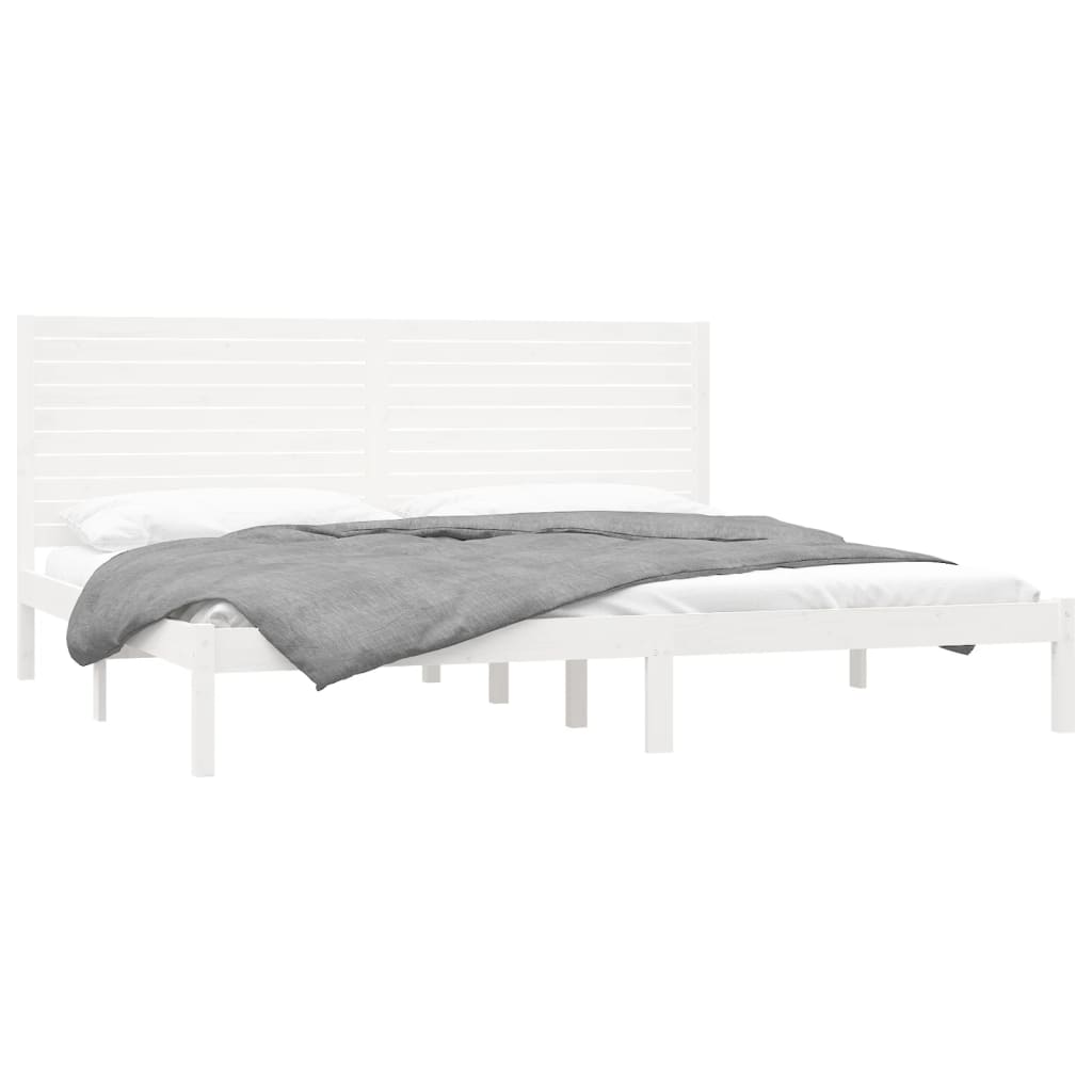 Giroletto-Struttura Letto Bianco in Legno Massello 180x200 cm Super King 448042