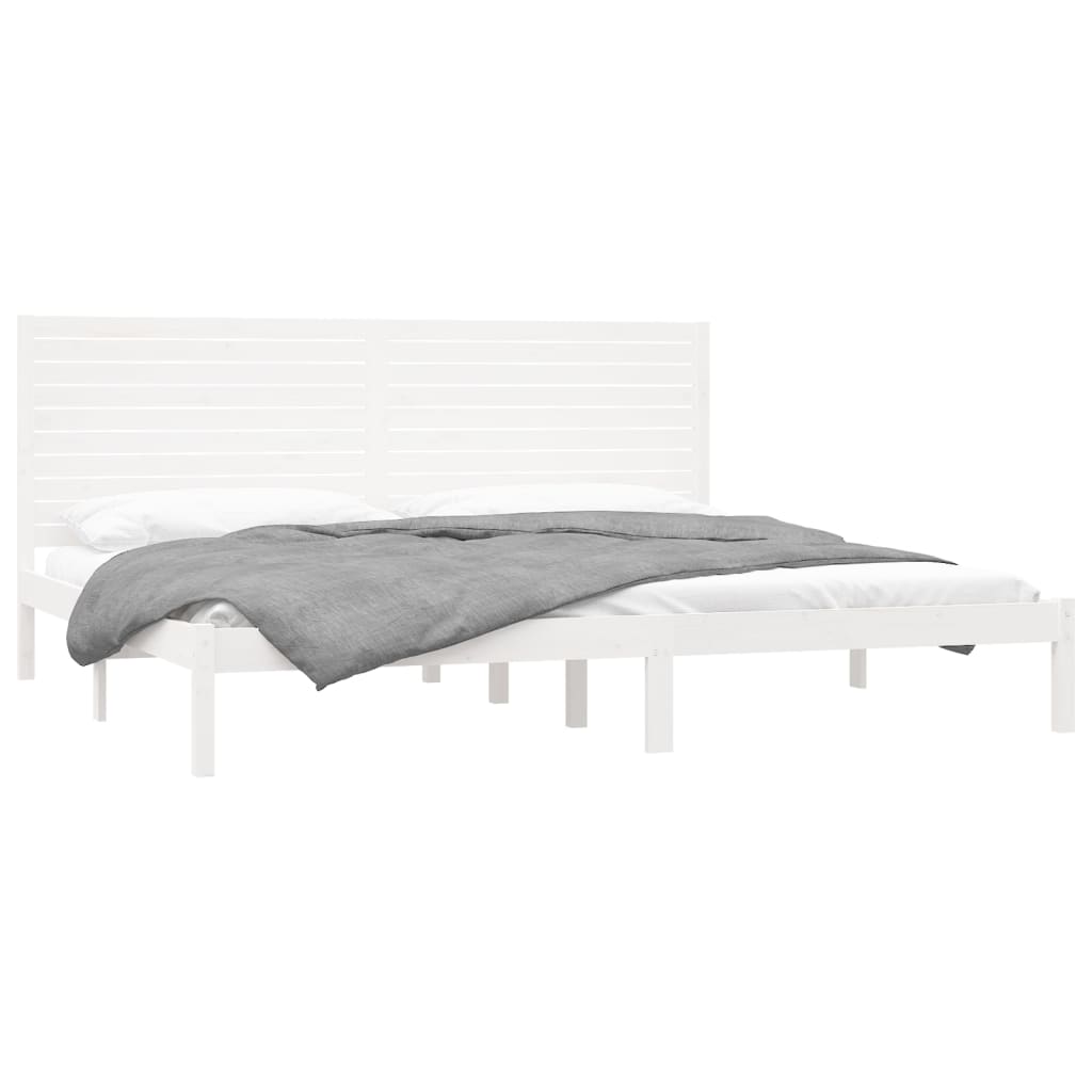 Giroletto-Struttura Letto Bianco in Legno Massello 200x200 cm 305473