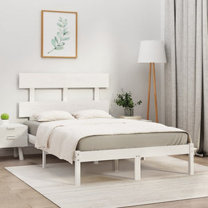 Giroletto-Struttura Letto Bianco in Legno Massello 160x200 cm 864465