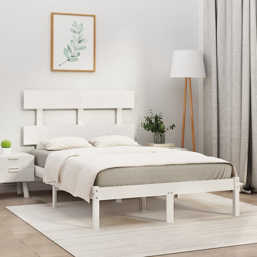 Giroletto-Struttura Letto Bianco in Legno Massello 160x200 cm 864465