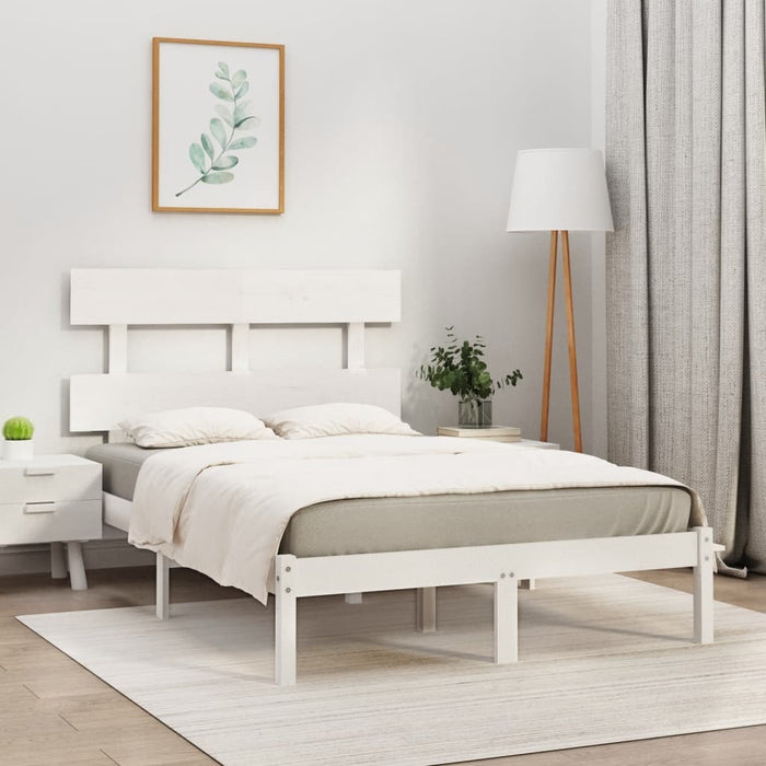 Giroletto-Struttura Letto Bianco in Legno Massello 160x200 cm 864465