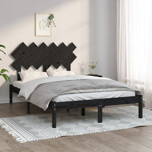 Giroletto-Struttura Letto Nero 135x190 cm Double in legno Massello 560058