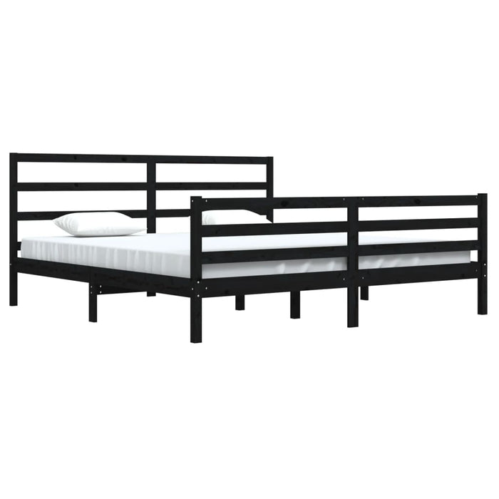 Giroletto Nero in Legno Massello di Pino 200x200 cm 3105030