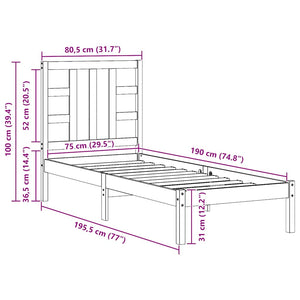 Giroletto in Legno Massello 75x190 cm Small Single 3105365