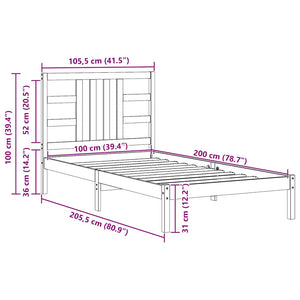 Giroletto Bianco in Legno Massello 100x200 cm 3105396