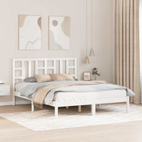 Giroletto-Struttura Letto Bianco in Legno Massello 150x200 cm King Size 938416