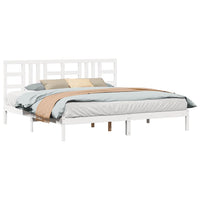Giroletto-Struttura Letto Bianco in Legno Massello 200x200 cm 223221