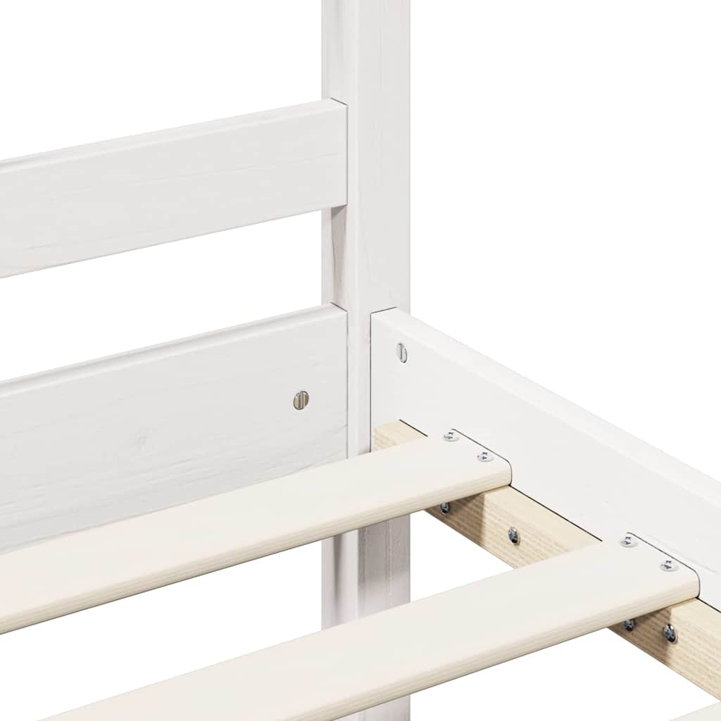 Giroletto-Struttura Letto Bianco in Legno Massello 200x200 cm 223221