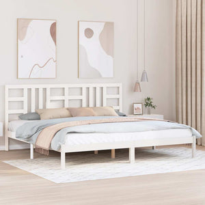 Giroletto-Struttura Letto Bianco in Legno Massello 200x200 cm 223221