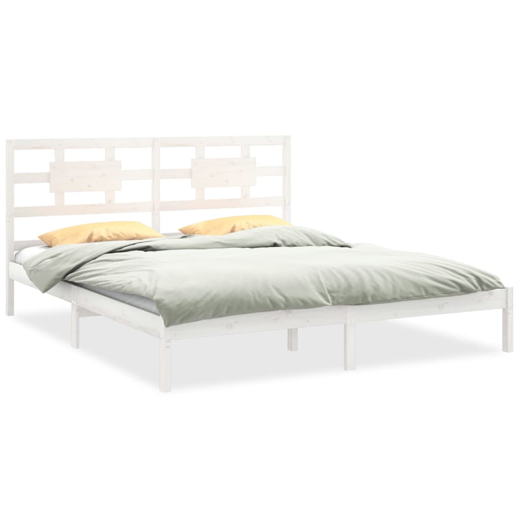 Giroletto-Struttura Letto Bianco in Legno Massello 180x200 cm Super King 929863