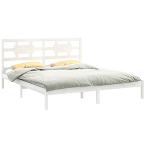 Giroletto-Struttura Letto Bianco in Legno Massello 180x200 cm Super King 929863