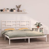 Giroletto-Struttura Letto Bianco in Legno Massello 180x200 cm Super King 929863