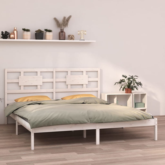 Giroletto-Struttura Letto Bianco in Legno Massello 180x200 cm Super King 929863