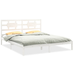 Giroletto-Struttura Letto Bianco in Legno Massello 200x200 cm 771881