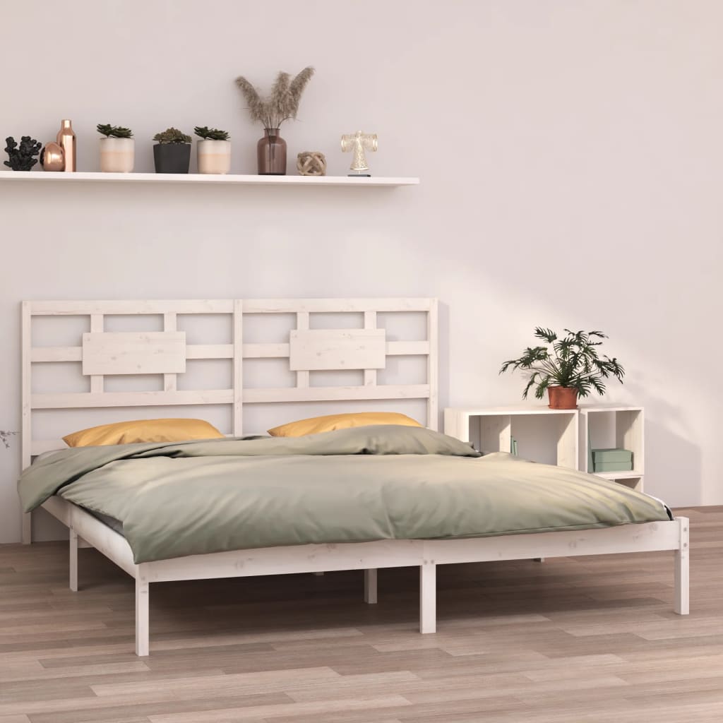 Giroletto-Struttura Letto Bianco in Legno Massello 200x200 cm 771881