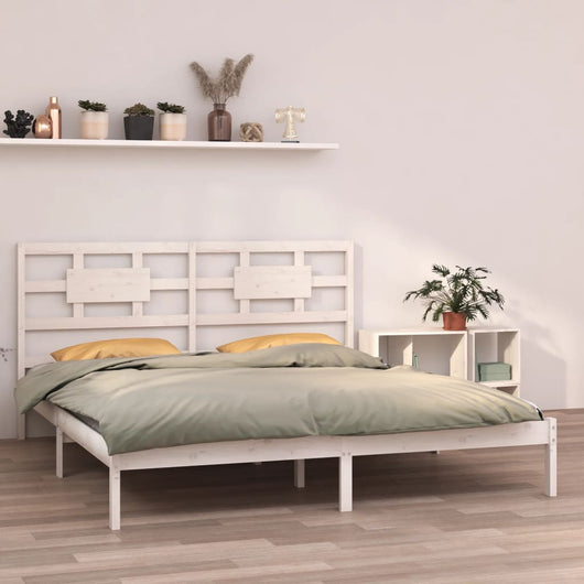 Giroletto-Struttura Letto Bianco in Legno Massello 200x200 cm 771881