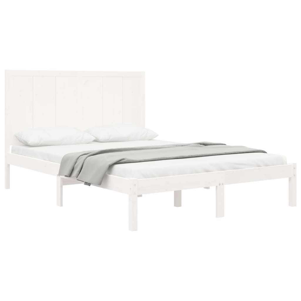 Letto senza Materasso Bianco 140x190 cm Legno Massello di Pino 3105711