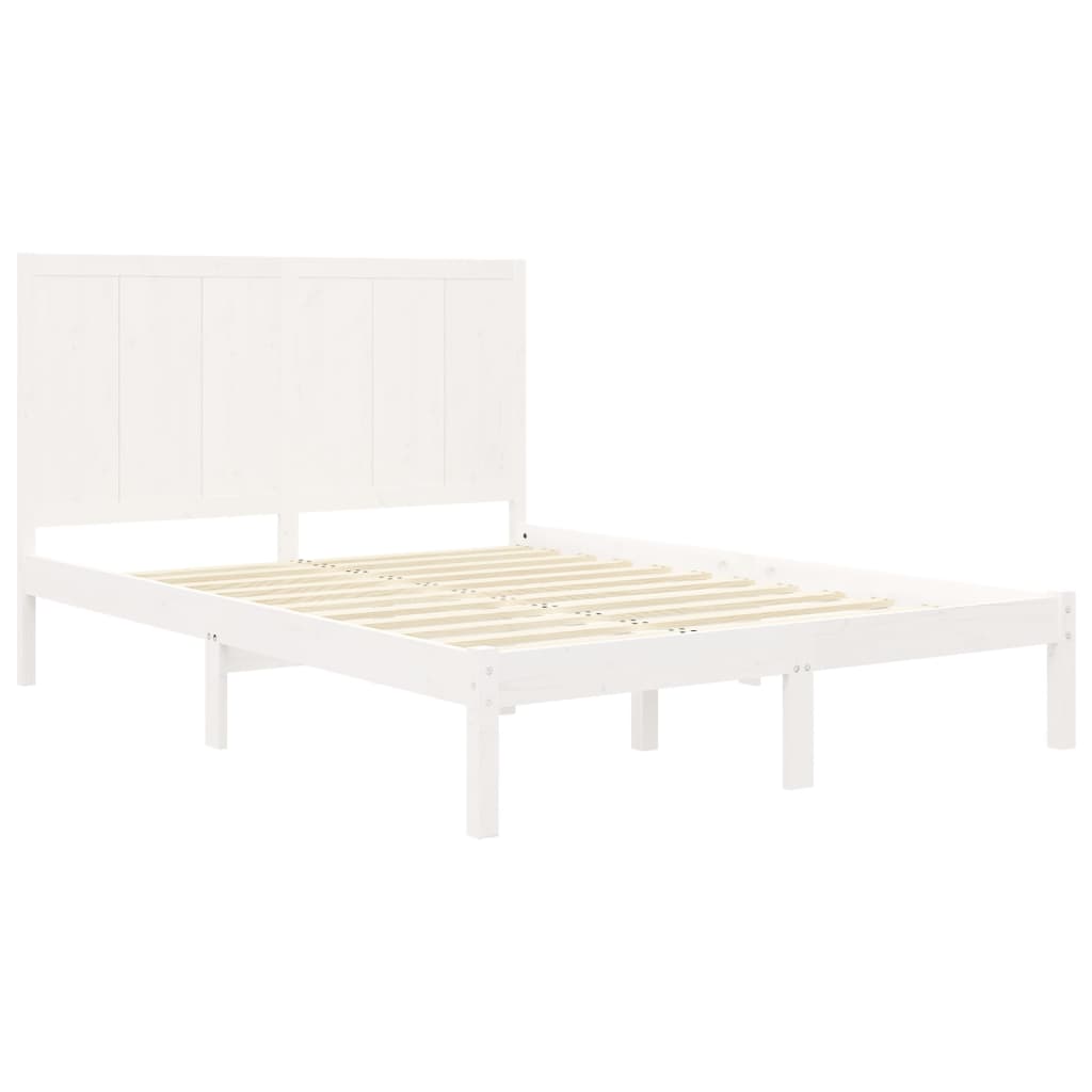 Letto senza Materasso Bianco 140x190 cm Legno Massello di Pino 3105711