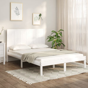 Letto senza Materasso Bianco 140x190 cm Legno Massello di Pino 3105711