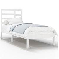 Giroletto-Struttura Letto Bianco in Legno Massello 90x190 cm Single 627715