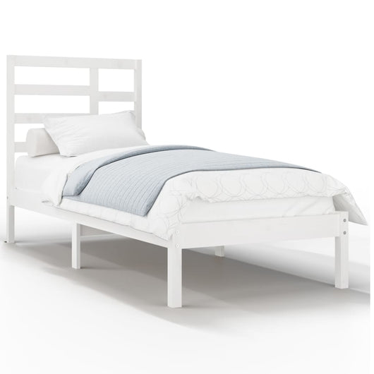 Giroletto-Struttura Letto Bianco in Legno Massello 90x190 cm Single 627715