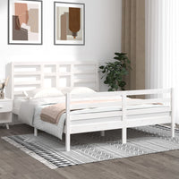 Giroletto-Struttura Letto Bianco in Legno Massello 160x200 cm 556291