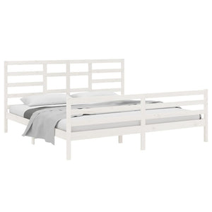 Giroletto-Struttura Letto Bianco in Legno Massello 200x200 cm 491640