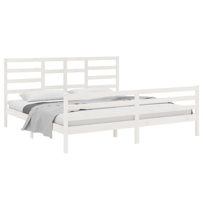 Giroletto-Struttura Letto Bianco in Legno Massello 200x200 cm 491640