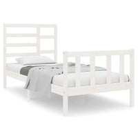 Giroletto-Struttura Letto Bianco in Legno Massello 90x190 cm Single 212435