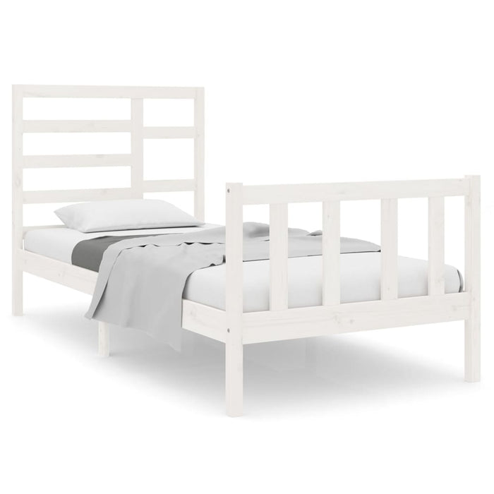 Giroletto-Struttura Letto Bianco in Legno Massello 90x190 cm Single 212435