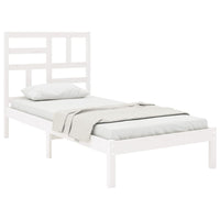 Giroletto-Struttura Letto Bianco in Legno Massello 75x190 cm Small Single 357312