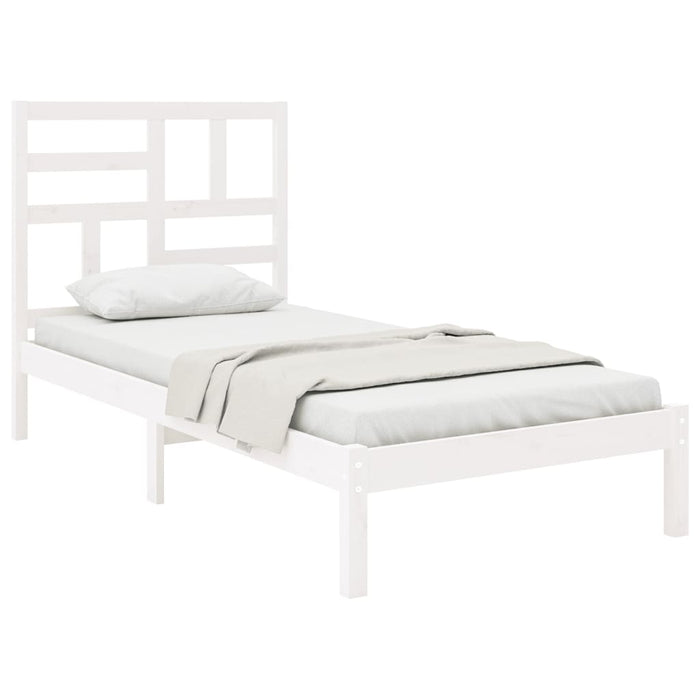 Giroletto-Struttura Letto Bianco in Legno Massello 75x190 cm Small Single 357312