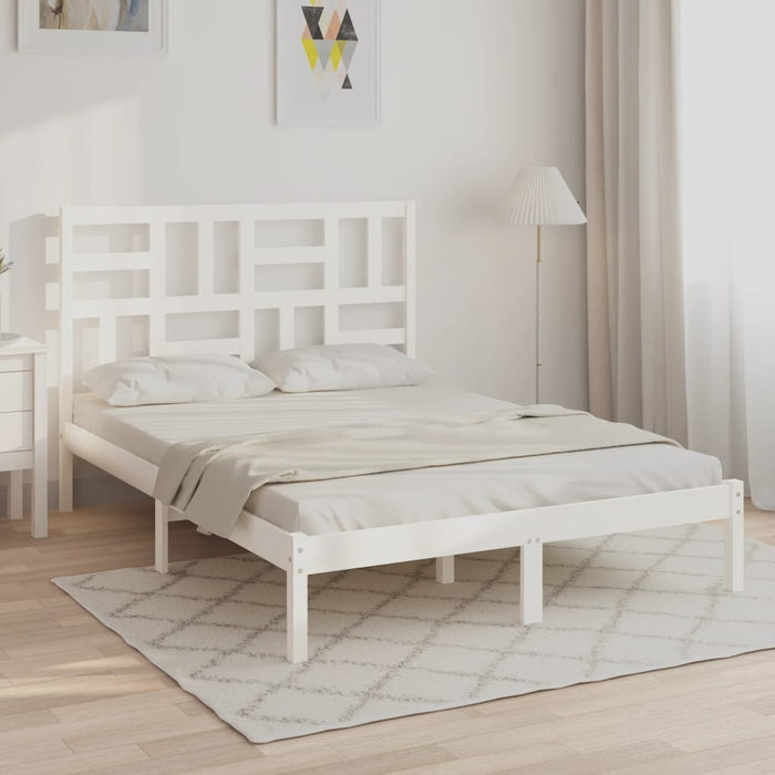 Giroletto-Struttura Letto Bianco in Legno Massello 160x200 cm 776637