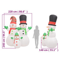 Famiglia Pupazzi di Neve Gonfiabili con LED 240 cm 345360
