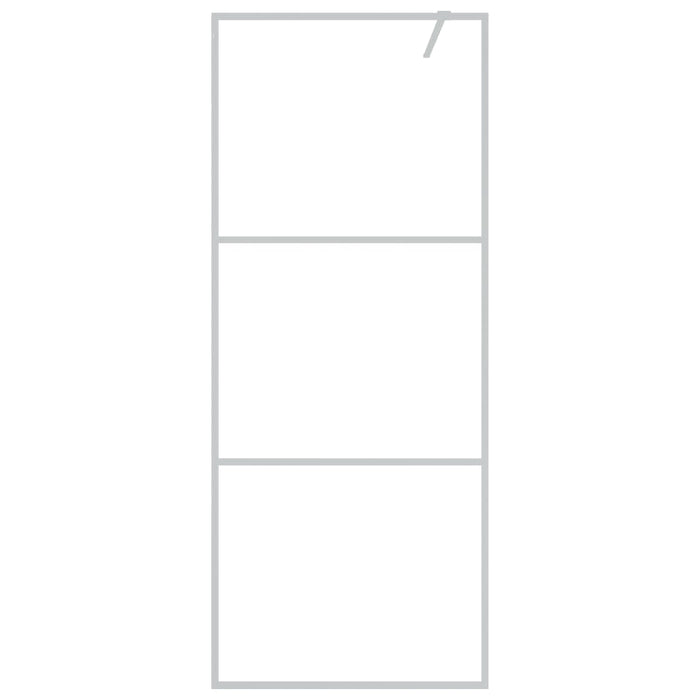 Parete Doccia Walk in Argento 80x195 cm Vetro Trasparente ESG 152115
