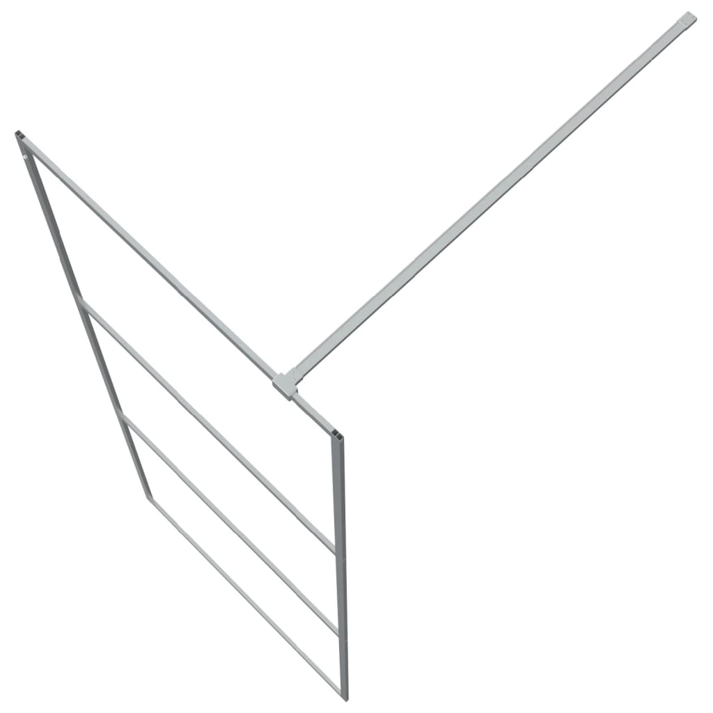 Parete Doccia Walk in Argento 80x195 cm Vetro Trasparente ESG
