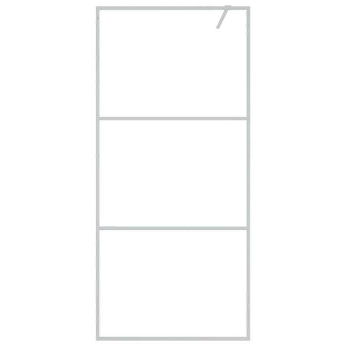 Parete Doccia Walk in Argento 90x195 cm Vetro Trasparente ESG 152116