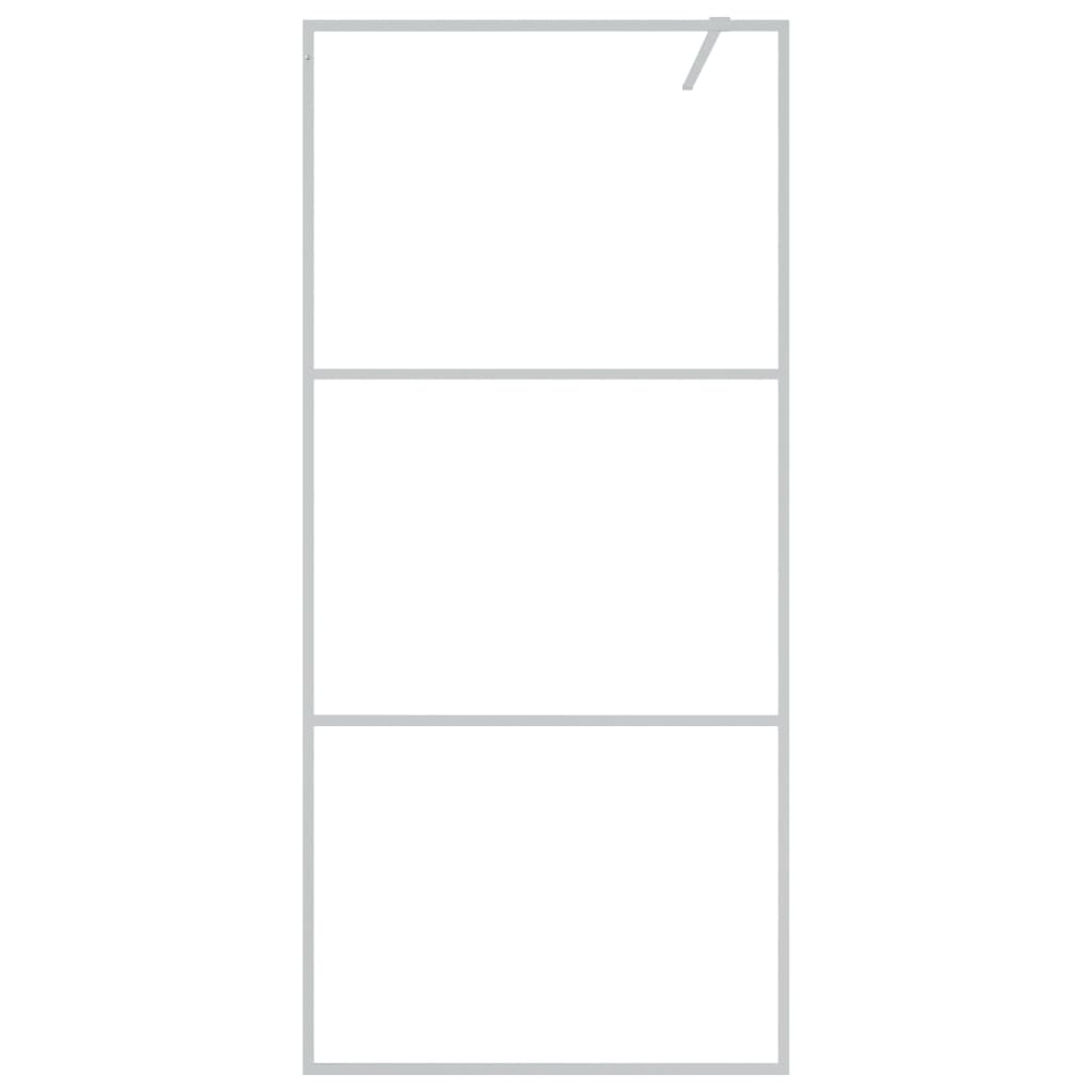 Parete Doccia Walk in Argento 90x195 cm Vetro Trasparente ESG cod mxl 31672