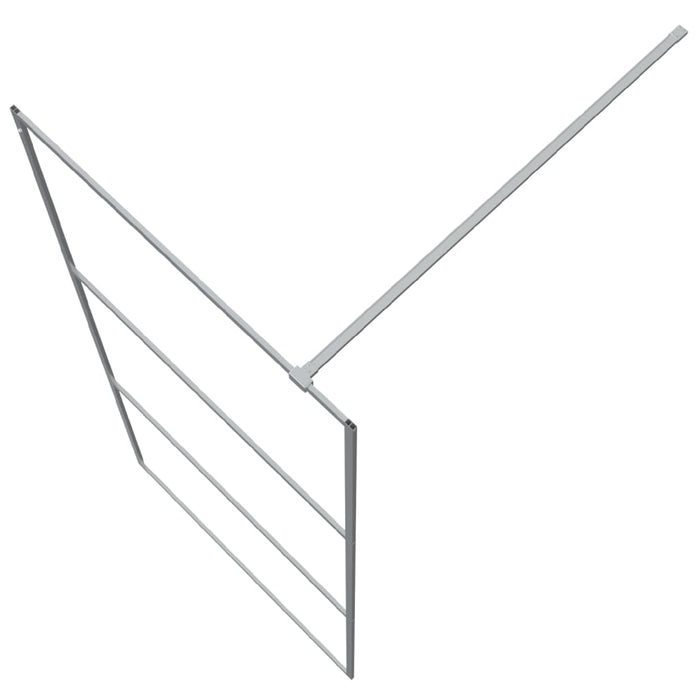 Parete Doccia Walk in Argento 90x195 cm Vetro Trasparente ESG cod mxl 31672