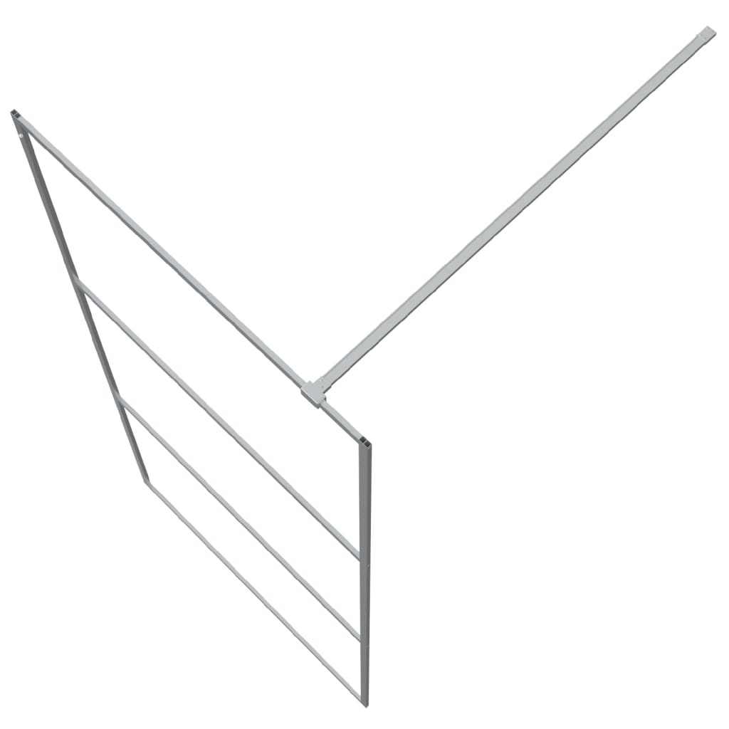 Parete Doccia Walk in Argento 90x195 cm Vetro Trasparente ESG 152116