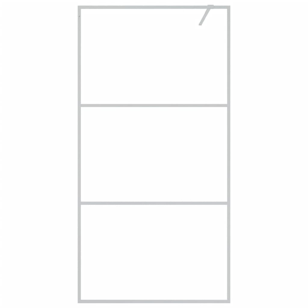 Parete Doccia Walk in Argento 100x195 cm Vetro Trasparente ESG 152117