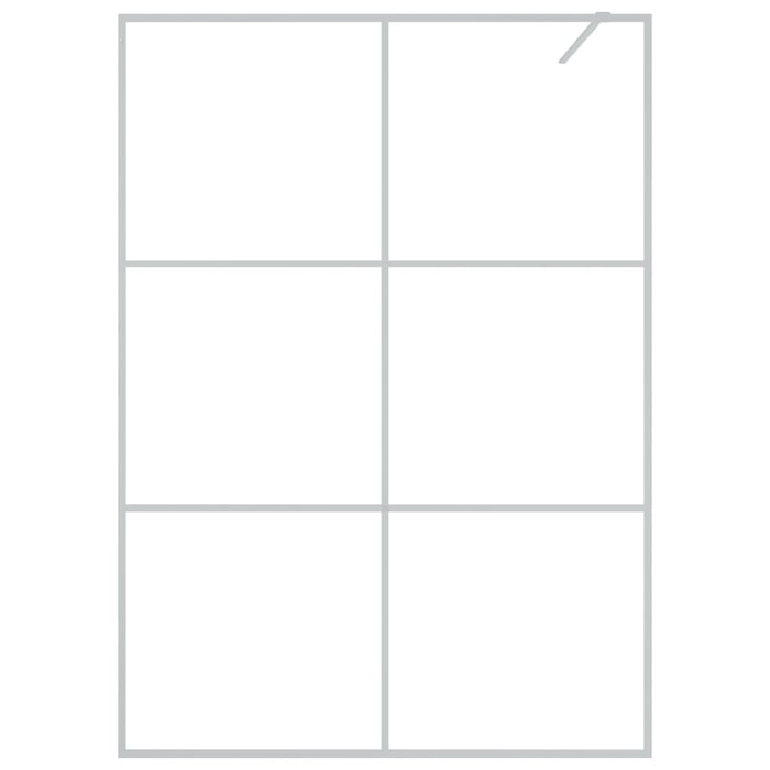 Parete Doccia Walk in Argento 140x195 cm Vetro Trasparente ESG 152119