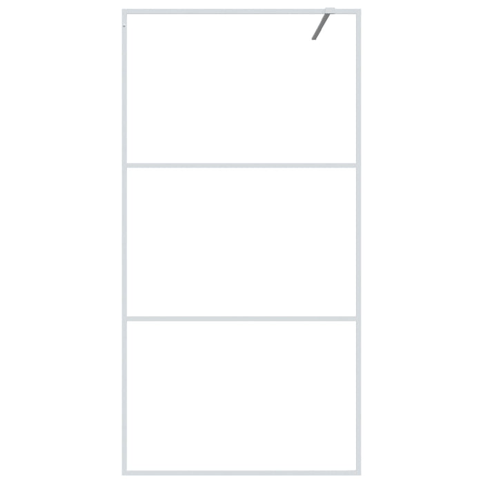 Parete Doccia Walk in Bianca 100x195 cm Vetro Trasparente ESG 152122