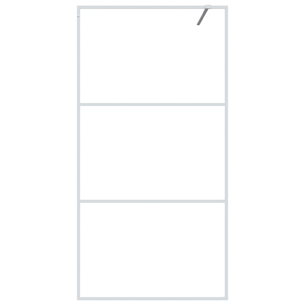 Parete Doccia Walk in Bianca 100x195 cm Vetro Trasparente ESG cod mxl 37438