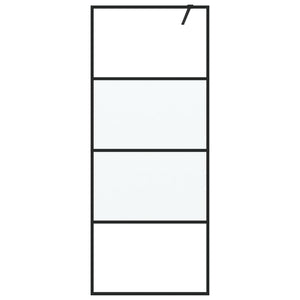 Parete Doccia Walk in Nera 80x195 cm Vetro Semi Smerigliato ESG cod mxl 51799