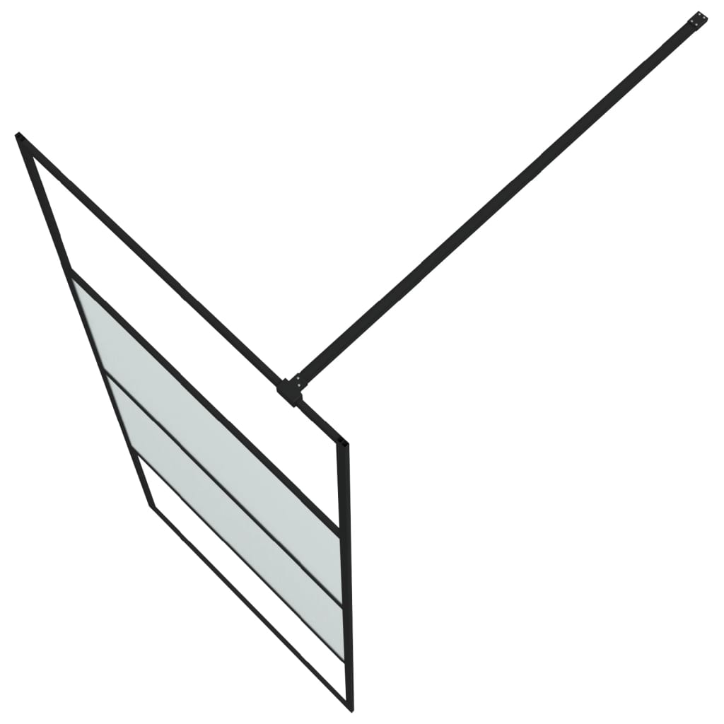 Parete Doccia Walk in Nera 80x195 cm Vetro Semi Smerigliato ESG 152125